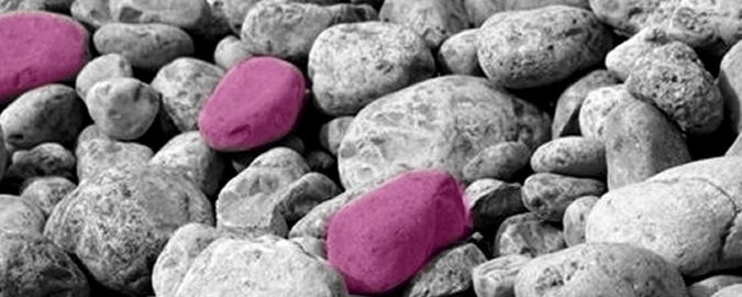 Lebanese Art: Pink stones among grey